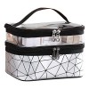 Discoball Trousse de Maquillage Double Couche Trousse de Toilette Imperméable Pochette Sac Portable Cosmétique de Voyage Vani