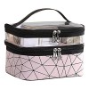 Discoball Trousse de Maquillage Double Couche Trousse de Toilette Imperméable Pochette Sac Portable Cosmétique de Voyage Vani