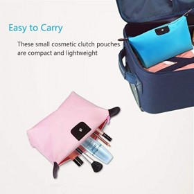 ZERHOK 8 Pcs Petite Trousse Femme Imperméable Sac de Boulette en Nylon Pochette Toilette à Cosmétique avec Fermeture éclair p