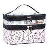 Trousse de Maquillage Portable Double Couche Trousse de Toilette Imperméable Pochette Sac Cosmétique de Voyage Vanity Case av