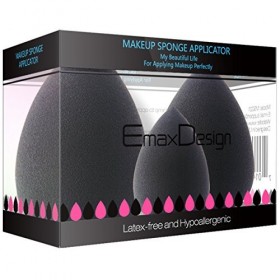 EmaxDesign 3 pièces Blender éponge de maquillage, fond de teint Blush Estompeur Correcteur Yeux Visage Poudre Crème Maquillag