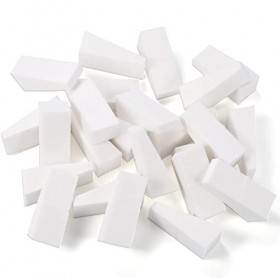 24 Pcs Éponges Maquillage, Éponges Sans Latex en Forme de Triangle pour Fond de Teint Crème Liquide Blanc 