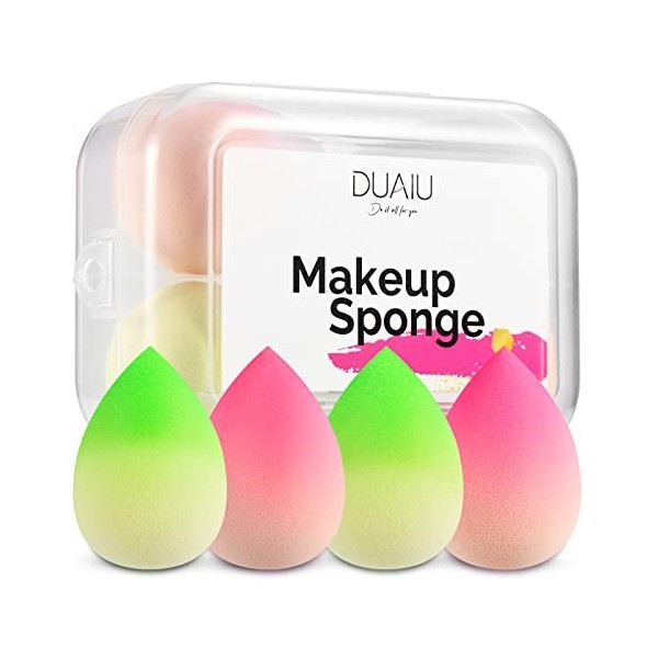 Beauty Blender Set DUAIU 3 Pièces Maquillage Eponges Extra Douce Éponge à Maquillage Pour Liquide, Crème Et Poudre, Multicolo