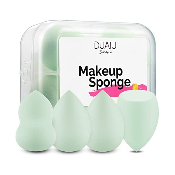 Beauty Blender Set DUAIU 3 Pièces Maquillage Eponges Extra Douce Éponge à Maquillage Pour Liquide, Crème Et Poudre, Multicolo