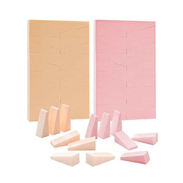 Lanjue 48 Pcs Éponges Maquillage, Eponge Triangle Maquillage Éponges Sans Latex Éponge de Maquillage en Forme de Triangle pou