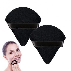Sularpek Houpette Maquillage, 2 Pièces Bouffées de Maquillage Triangle, Powder Puff Portatives en Éponge Douce Pour le Visage