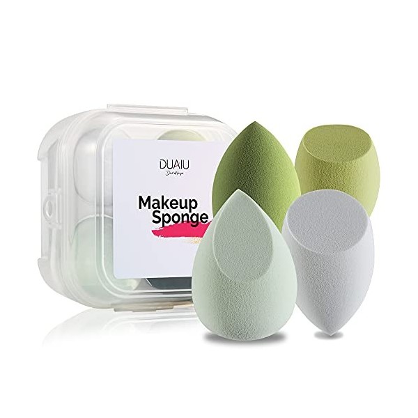 FILY DUAIU Lot de 4 éponges de maquillage sans latex pour fond de teint, poudre, crème solaire et crème