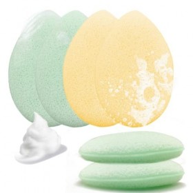 Eponge Visage Nettoyant Eponge Exfoliante Visage Reutilisable Lavable LOT de 4 Visage Eponges de Nettoyage pour Peau Grasse,N