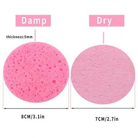 30pcs Éponges Visage Comprimées, Éponge Visage Doux Nettoyant Profond Éponges Cosmétiques Rondes Réutilisables pour Soin de P