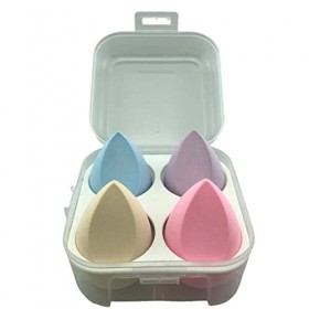 4 pièces déponges de maquillage Blender pour un mélange parfait de crèmes et poudres liquides, sans latex, hypoallergénique 