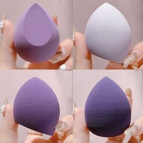 ZHENTIAN Maquillage Eponges，4 pièces Blender éponge de maquillage，Éponge de mélange de fond de teint sans faille pour crème e