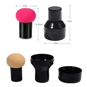 Lot de 4 éponges de maquillage en forme de champignon avec poignée pour maquillage