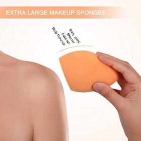 Éponge de maquillage extra large 12 cm pour le visage et le corps 1 petite et 1 grand avec 2 porteéponges application parfa