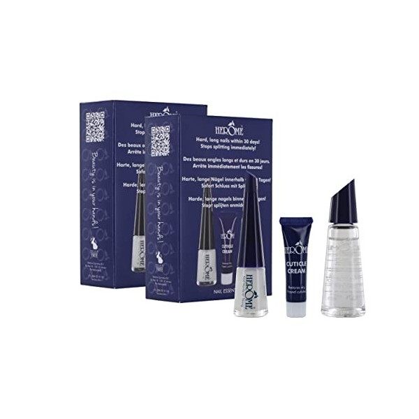 Herome 3-en-1 Nail Essentials Set Bleu - Travel Set - Soin pour les Ongles Faibles - Kit Avec Durcisseur Fort, Dissolvant S