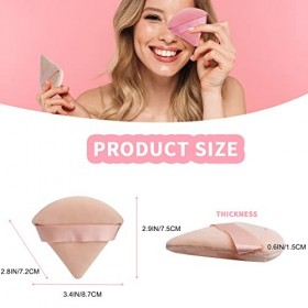 WSYUB Lot de 4 éponges à maquillage triangulaires douces en velours pour le maquillage sous les yeux, poudre minérale pour le
