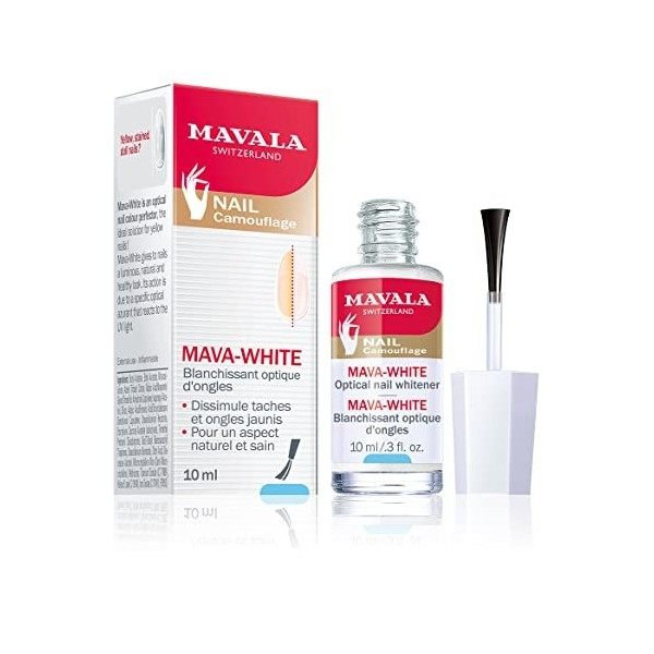 Mavala - Blanchissant Optique Mava-White - Ongles Jaunis, Tâchés, Ternes - Base de Vernis - Perfecteur Optique - Restitution 