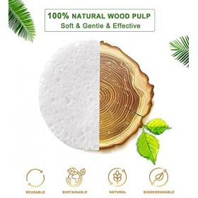 Lot de 50 éponges compressées pour le visage pour un nettoyage quotidien et un gommage en douceur, éponge 100 % cellulose nat