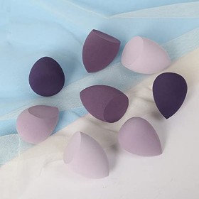 XMOSNZ Lot de 8 éponges de maquillage sans latex pour fond de teint, éponges de maquillage végétaliennes avec étui de rangeme
