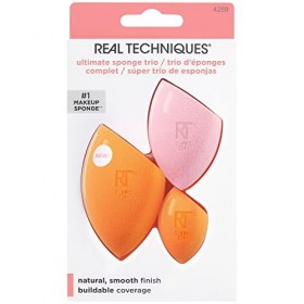 Real Techniques Ultimate Makeup Lot de 3 éponges de maquillage pour produits liquides, crèmes et poudres, poudre et fond de t