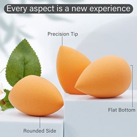 Foonbe® Lot de 3 éponges à fond de teint, éponges de maquillage pour crème, maquillage liquide et poudre de fond de teint or