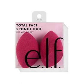 e.l.f. Cosmetics Total Face Sponge Duo, éponges coudées multi-faces pour illuminer et estomper sans défaut, idéales pour le m
