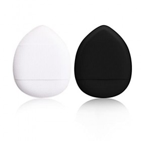 Sibba Lot de 2 Houppettes de Maquillage Triangulaires pour le Visage Joli Accessoire de Beauté Portable Sangle pour les Doigt