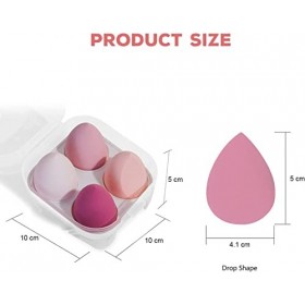 Blender éponge de Maquillage, 4 pièces Beauty Blender sans Latex pour Les Cosmétiques Liquides Poudre Crème, Rose