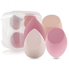 DULEE 4 Pcs Maquillage Eponges Blender Éponge Maquillage Éponge Fond de Teint Maquillage Eponge Mélangeur Éponges Applicatric