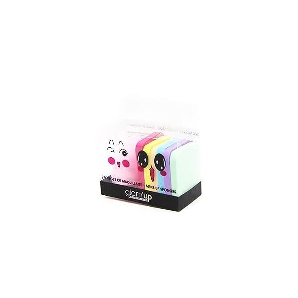 GlamUp Paris - Kit Éponge Blender + 6 Éponges Cosmétiques Multicolores - Couvrance Modulable - Teint Zéro Défaut