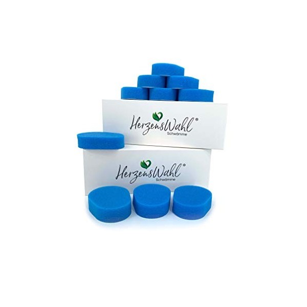 HerzensWahl® Lot de 10 éponges de rechange pour crème dorsale pliable - Structure en éponge douce et à pores fins - Convient 