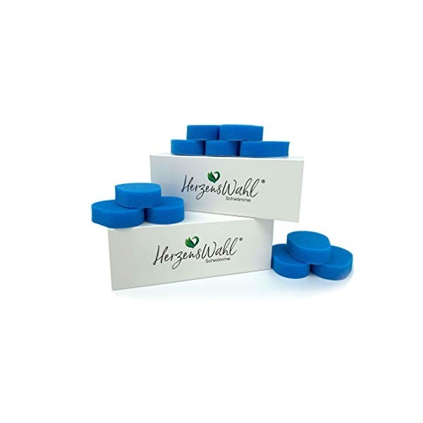 HerzensWahl® Lot de 10 éponges de rechange pour crème dorsale pliable - Structure en éponge douce et à pores fins - Convient 