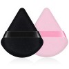 2Pcs Houpette Maquillage Triangle Eponge Maquillage, Réutilisable Powder Puff Doux Velours de Houppettes à Poudre Pour Femmes