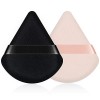 2Pcs Houpette Maquillage Triangle Eponge Maquillage, Réutilisable Powder Puff Doux Velours de Houppettes à Poudre Pour Femmes