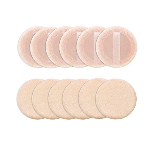 Sibba Lot de 12 Houppettes Rondes En Velours pour le Visage pour le Maquillage pour le Corps pour Estomper le Fond de Teint l