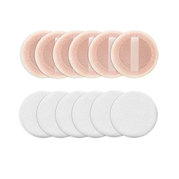 Sibba Lot de 12 Houppettes Rondes En Velours pour le Visage pour le Maquillage pour le Corps pour Estomper le Fond de Teint l