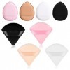 Sibba Lot de 8 Houppettes à Poudre Libre Multicolores pour Maquillage Triangulaire Fond de Teint Coussin de Beauté Applicateu