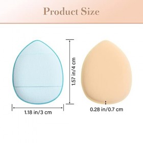 Sibba Lot de 12 éponges à Poudre avec Sangle de Support pour Doigt Mini Mélangeur de Beauté pour le Visage les Yeux pour Fond