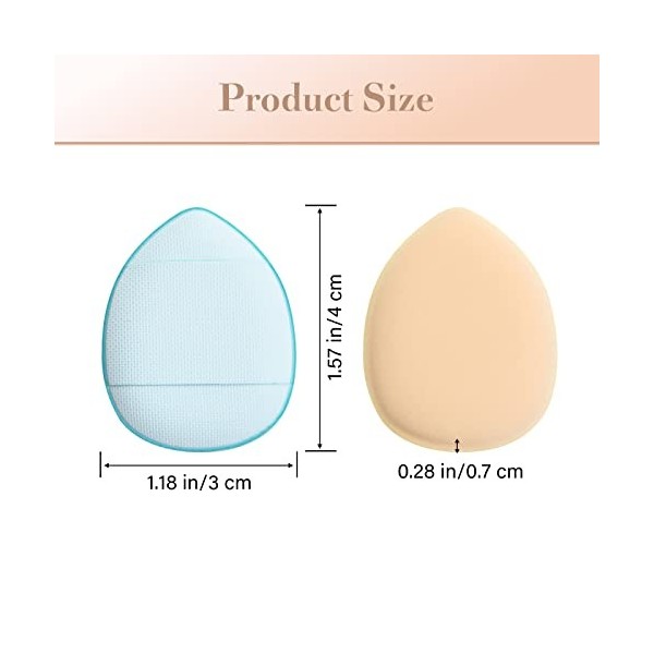 Sibba Lot de 12 éponges à Poudre avec Sangle de Support pour Doigt Mini Mélangeur de Beauté pour le Visage les Yeux pour Fond