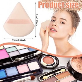 Lot de 12 Houppettes à Poudre Triangle, Bouffée de Maquillage Lavable Éponge Houpette Poudre Douce Puff Cosmétique Sec Humide