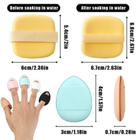 5 Pièces Mini Houppette Doigt,2 Bouffées de Poudre Cosmétique, Pour Fond de Teint,Anti-cernes,éponges à poudre douce,Outil de