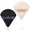 Lot de 2 pompons en poudre de maquillage noir + rose éponge à poudre triangle bouffée visage pompon de maquillage poudre bouf