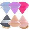 Houpette Maquillage, Houppettes à Poudre Triangle 6 Pièces, Bouffées de Poudre en Velours Lavable 2,75 pouces, éponge de Maqu