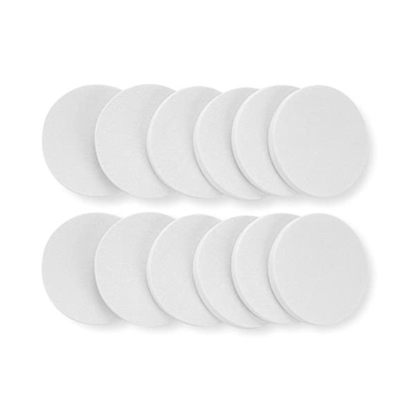 Molain Lot de 12 éponges à poudre rondes blanches pour fond de teint liquide, nettoyage du visage, applicateurs cosmétiques