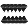 Lot de 12 houppettes triangulaires noires en velours doux pour poudre pressée en vrac, mini houppette en coton pour le visage