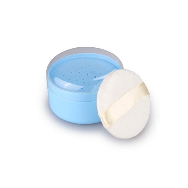 1 pièce en plastique bleu vide portable recharge bébé soins de la peau après le bain poudre cas visage corps talc maquillage 