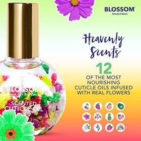 Blue Cross – Blossom – Huile pour cuticules avec de vraies fleurs 28,3 g Choisissez votre propre parfum, 0.92 Fl Oz / Large