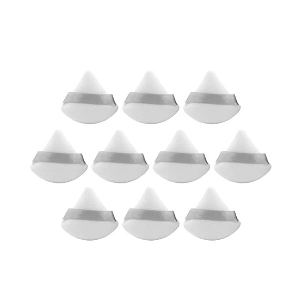 10 Pièces Houpette Maquillage - Bouffées De Maquillage Triangle, Houpette Maquillage En Réutilisable Outil De Poudre Humide, 