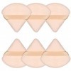 Beige Lot de 6 houppettes triangulaires, avec houppettes de maquillage en velours aux coins pointus, outils de maquillage pou