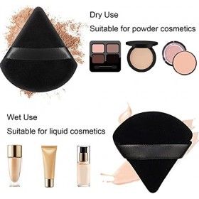 Neoreser 5 Pièces Bouffée à Poudre Lavable Triangle Eponge Puff pour Femmes Filles Visages Maquillage Poudre Libre