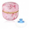 WEMEGA Étui à poudre avec houppette à poudre pour bébé et femme, boîte à thé pour voyage fleur rose 